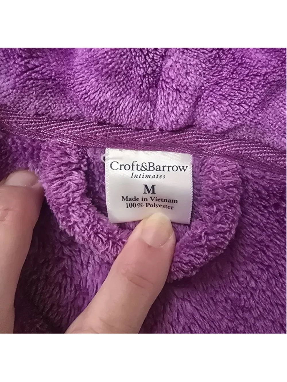 Women's Croft & Barrow Purple Fleece Robe M - Picture 2 of 3